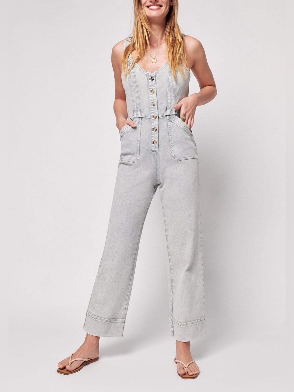 Faherty Gia Denim Jumpsuit
